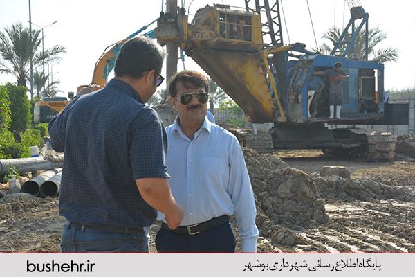 بازدید شهردار بندر بوشهر از پروژه تقاطع غیر همسطح شهید مطهری